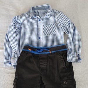 Set of short and button-down shirt, size 4